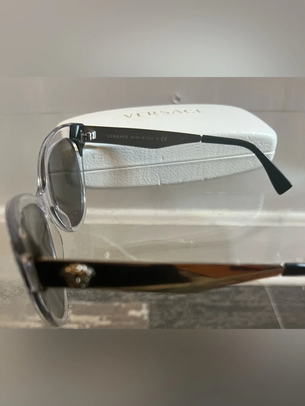 Versace VE4338 Cat-Eye Sunglasses Grey Frame Iconic Medusa Logo + Hard Case